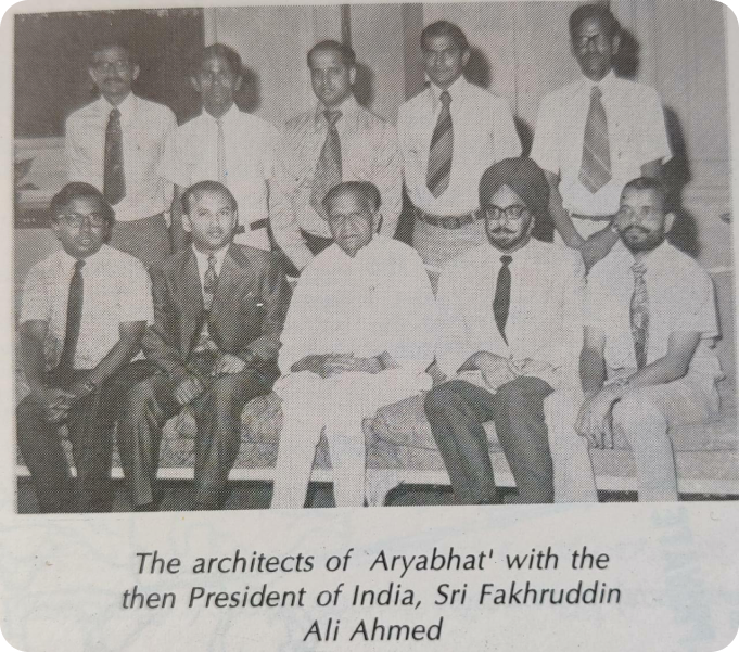 Architects of Aryabhata — Dr Kasturirangan in the top row, third from left