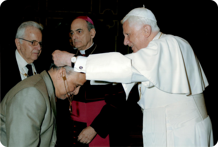 Getting inducted into PAS by Pope Benedict, 2006